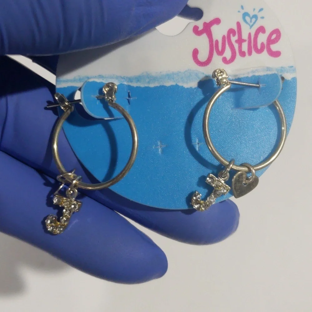 Justice Silver-tone Hoop Earrings Sparkling 